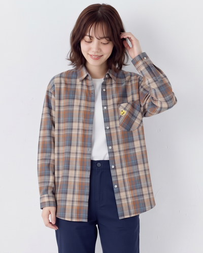 「秋季新品 」M-2XL 精選優質全棉 | 寬鬆格紋單口袋襯衫