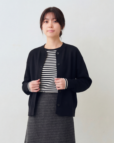 圓領排扣簡約短版棒球外套