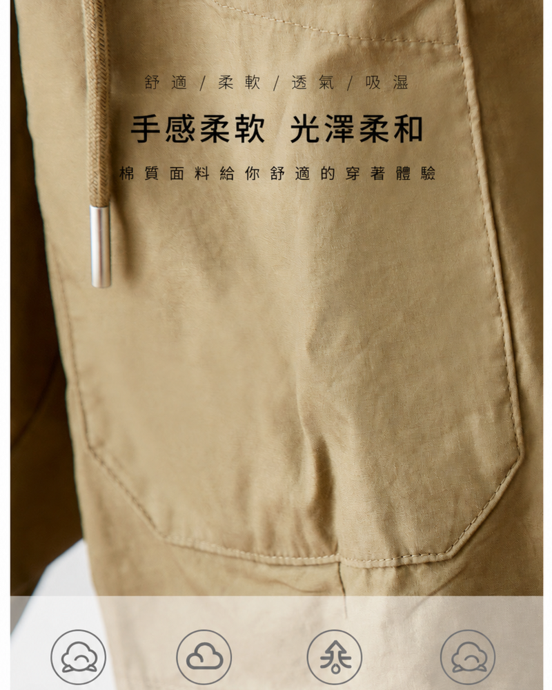 「秋季新品 」M-2XL 連帽短版寬鬆夾克