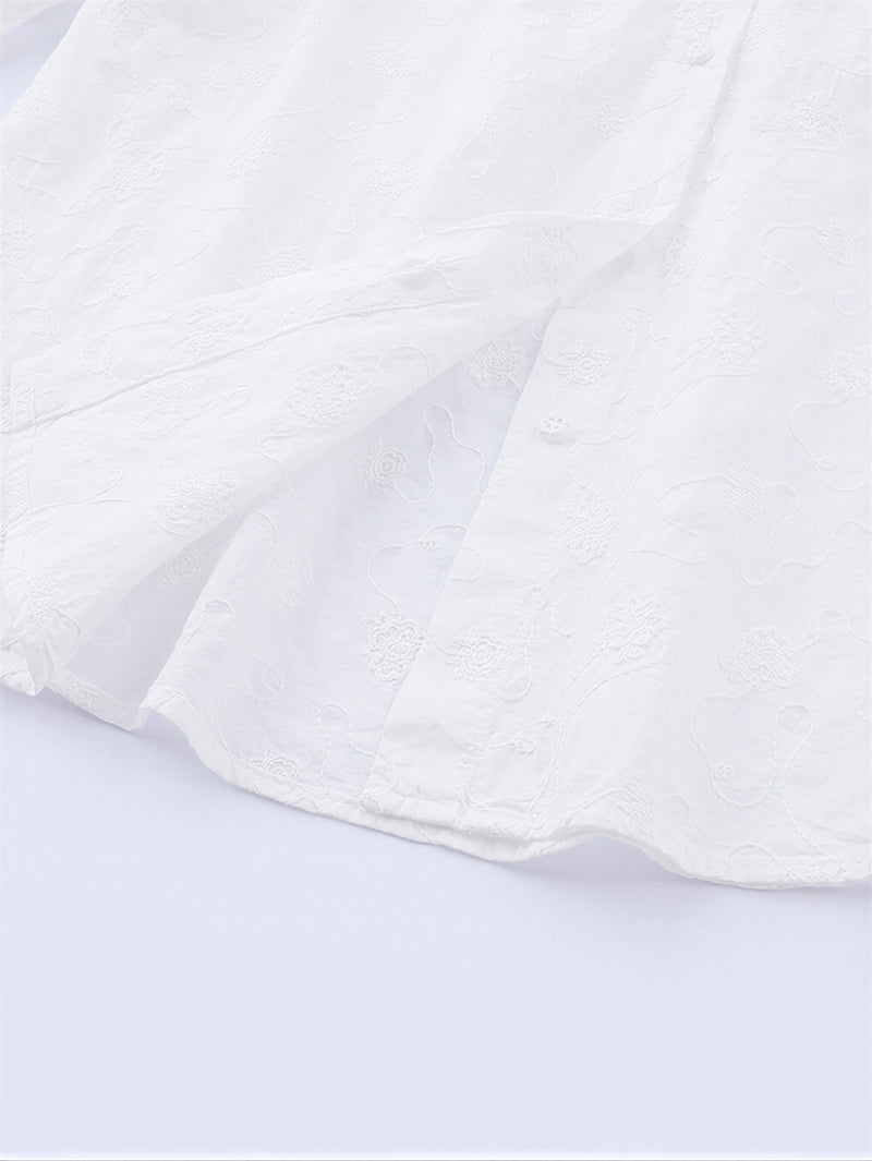 「秋季新品 」氣質純棉舒適 | 木耳邊立領寬鬆襯衫