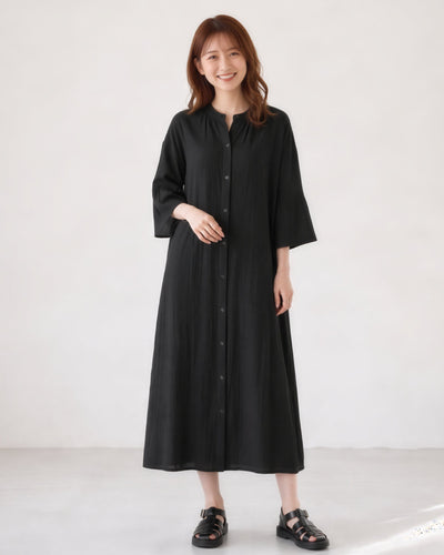 「秋季新品 」M-L 寬鬆廓形荷葉袖襯衫長袖洋裝