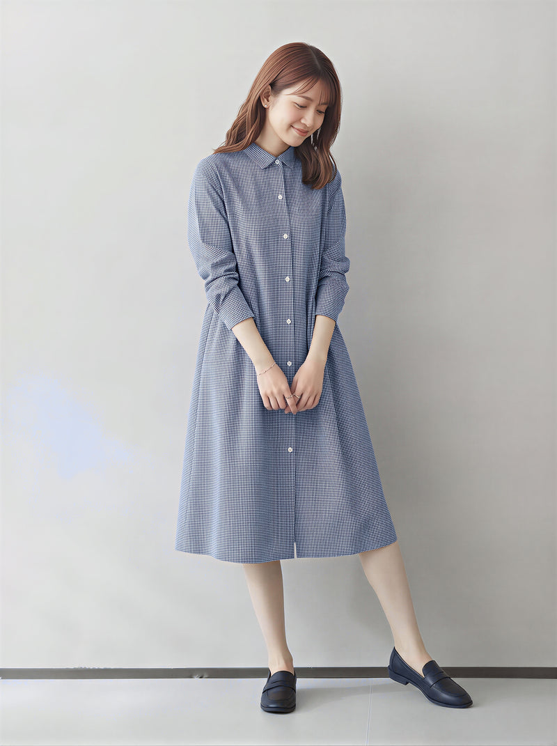 「秋季新品 」「兩色」M-2XL 寬鬆A字擺立體剪裁襯衫洋裝