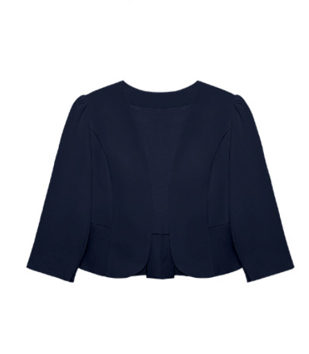「秋季新品 」「兩色」S-2XL 品質圓領短版收腰西裝外套