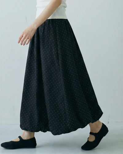 鬆緊高腰波點蓬蓬A字半身裙