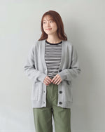 「秋季新品 」「3色」寬鬆落肩大口袋針織開襟衫