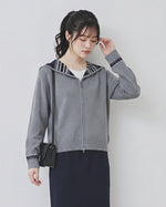 「秋季新品 」S-2XL 連帽提花雙拉鍊開襟毛衣