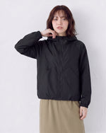 「秋季新品 」M-2XL 黑色短版拼接線條拉鍊連帽夾克