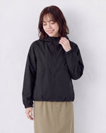 「秋季新品 」M-2XL 黑色短版拼接線條拉鍊連帽夾克