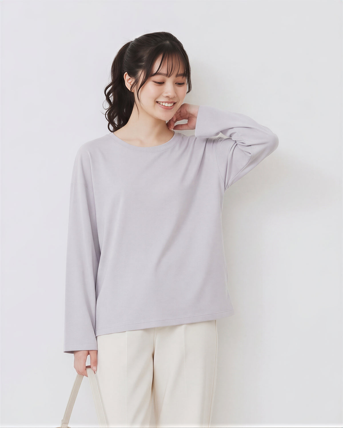 「4色」S-4XL 圓領落肩寬鬆長袖T恤