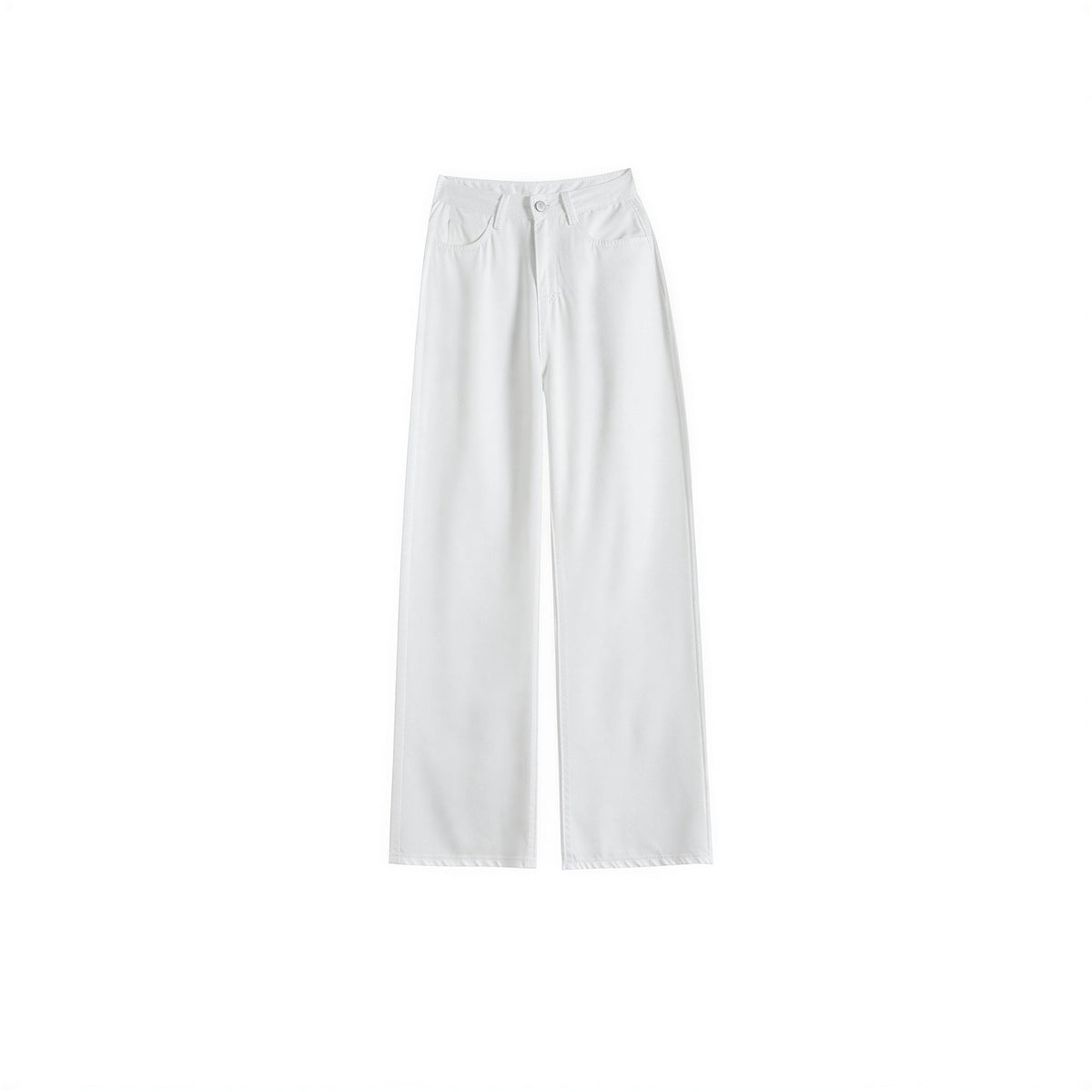 「秋季新品 」S-XL 白色高腰寬褲拖地牛仔褲