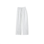 「秋季新品 」S-XL 白色高腰寬褲拖地牛仔褲