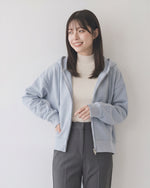 「秋季新品 」淺藍色 寬鬆短版抽繩連帽衛衣