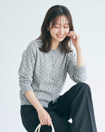 「秋季新品 」波點提花 | 短版修身針織開襟衫