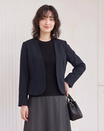 「秋季新品 」「兩色」S-2XL 品質圓領短版收腰西裝外套
