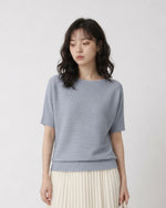 「3色」S-XL 寬鬆落肩羅紋針織衫