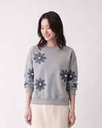 「秋季新品 」S-3XL 立體花朵寬鬆灰色衛衣