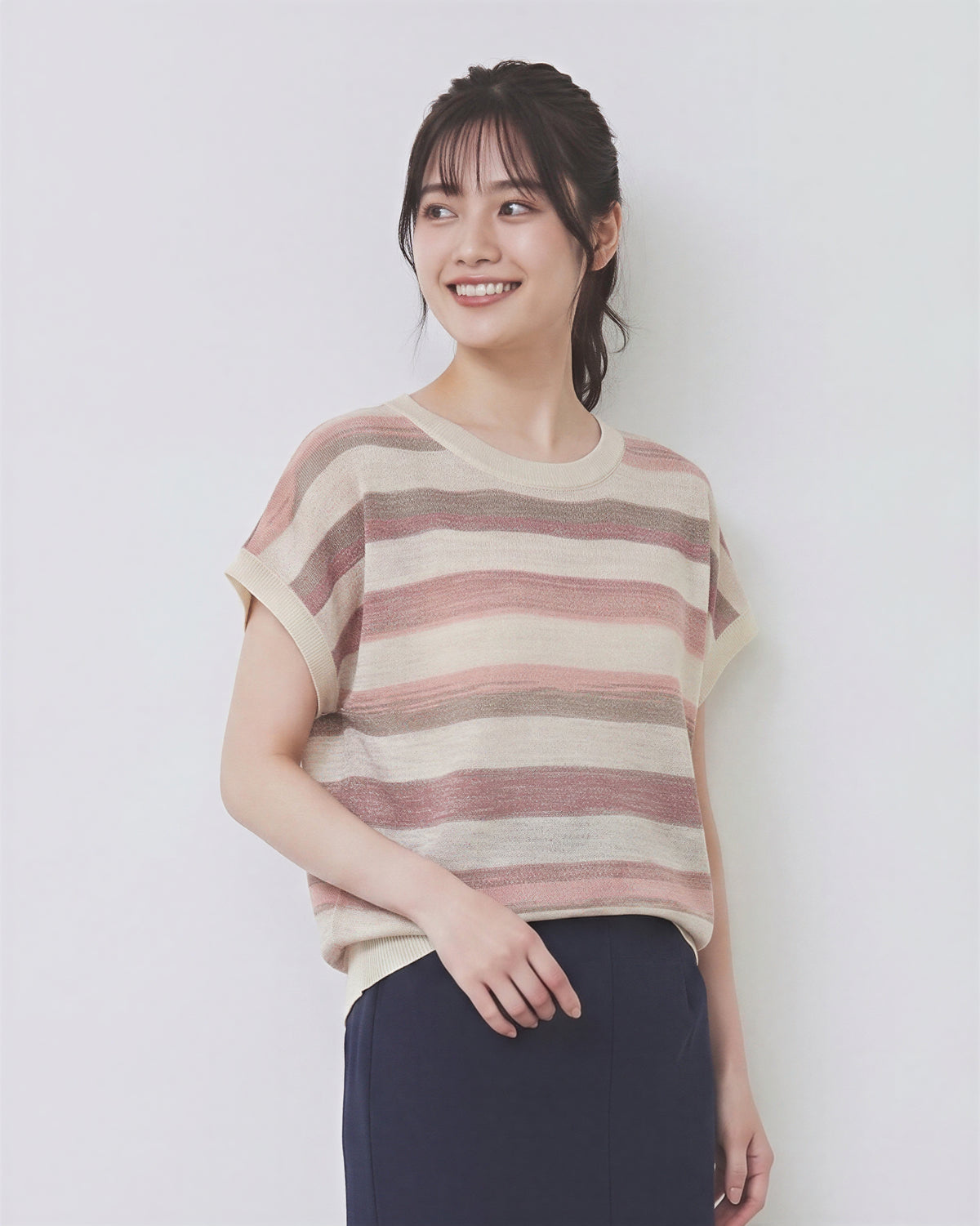 「兩色」M-XL 柔軟舒適橫條紋 | 落肩寬鬆針織衫