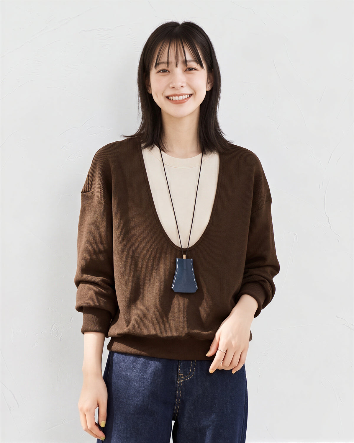 「秋季新品 」深V疊層寬鬆假兩件衛衣