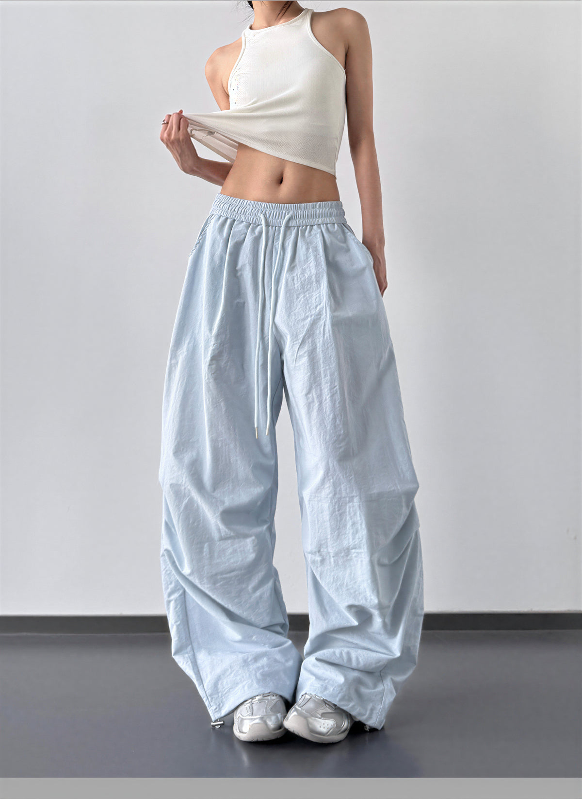 S-XL 「7色」抽繩鬆緊腰 | 立體廓形寬褲工裝褲