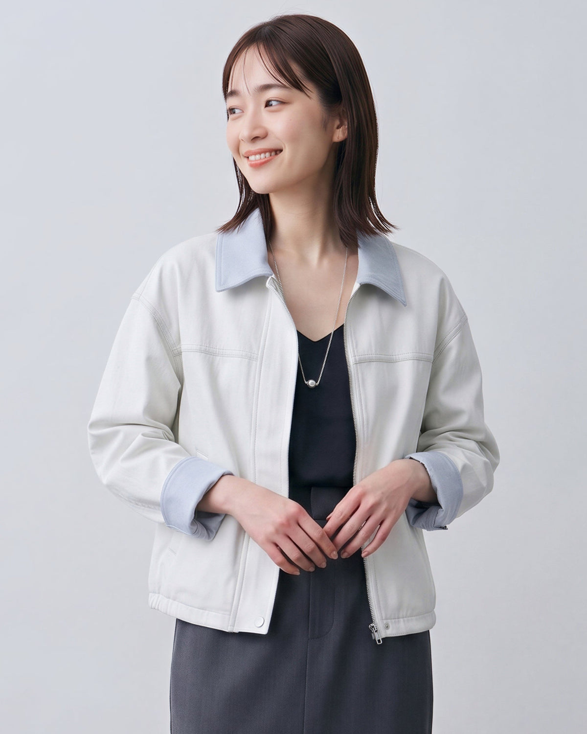 S-XL 撞色翻領 | 短版夾克