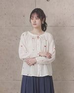 S-XL 白色荷葉邊 | 綁帶刺繡襯衫
