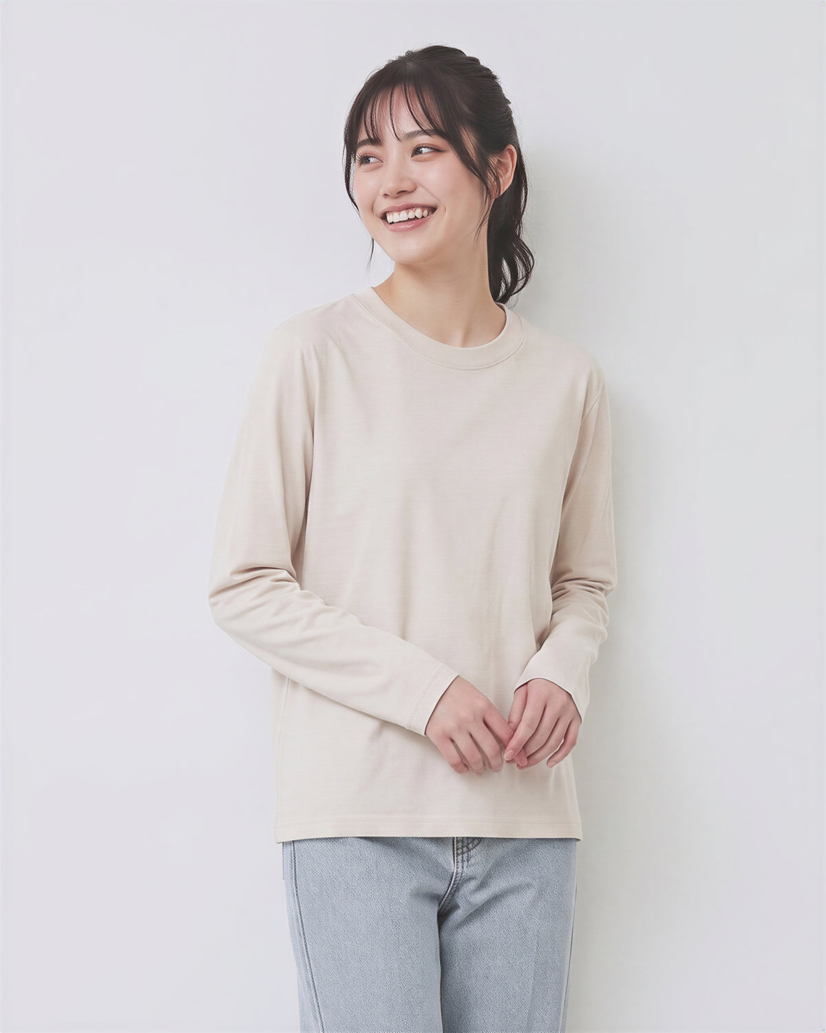 「4色」S-4XL 圓領落肩寬鬆長袖T恤