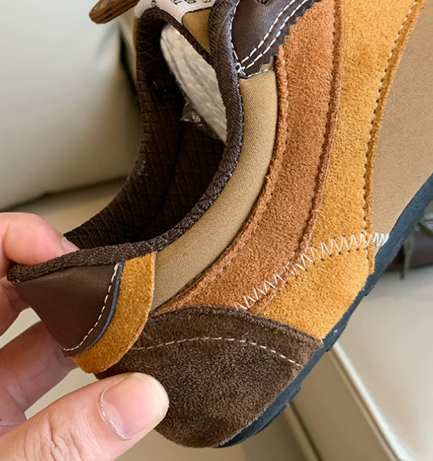 「兩色」「秋季新品 」拼接復古 綁帶低筒休閒運動鞋（德訓鞋風格）