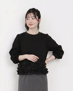 「秋季新品 」「兩色」立體荷葉邊短版衛衣