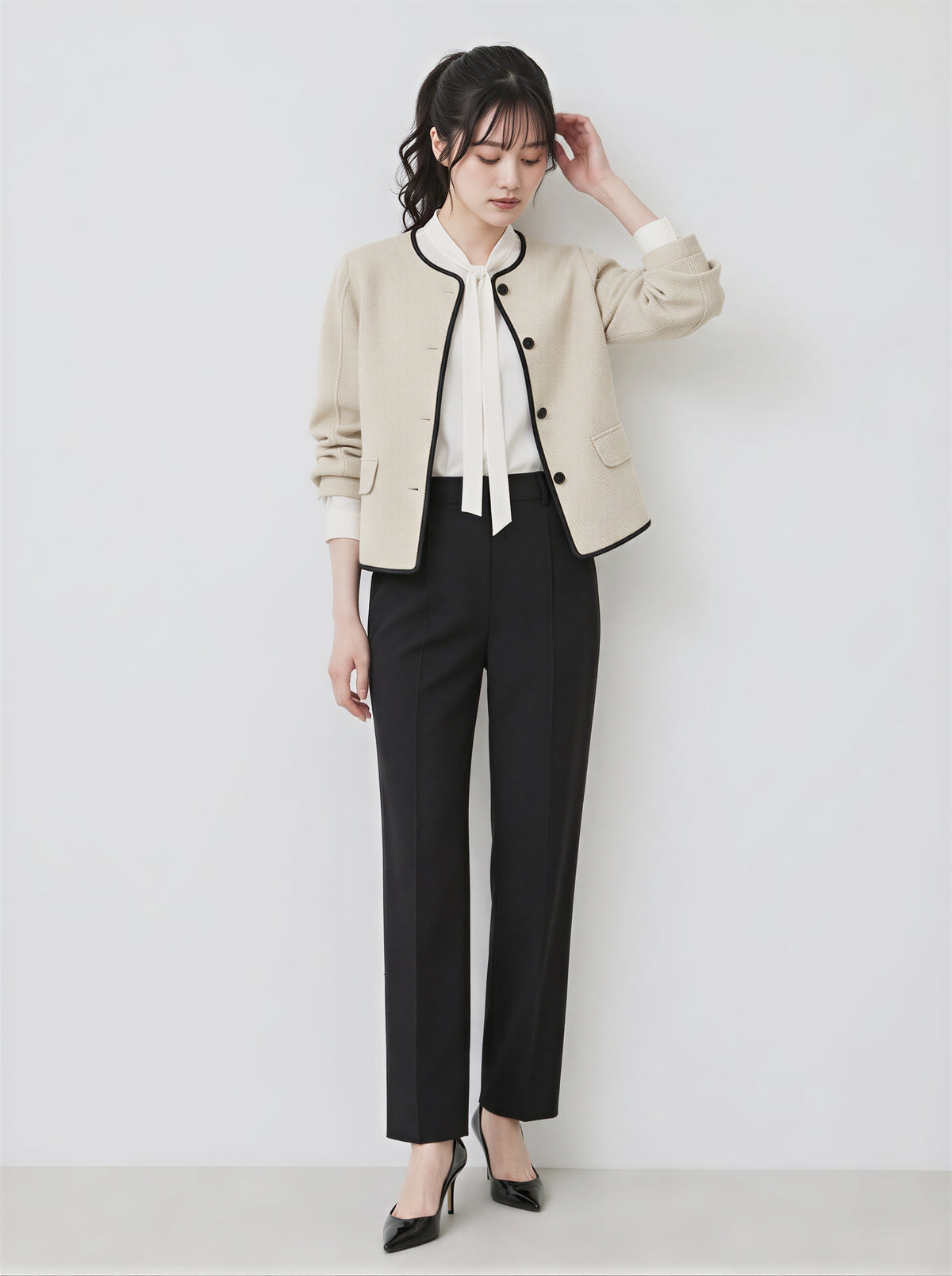 「兩色」「秋季新品 」 S-2XL 撞色滾邊圓領短版開襟衫