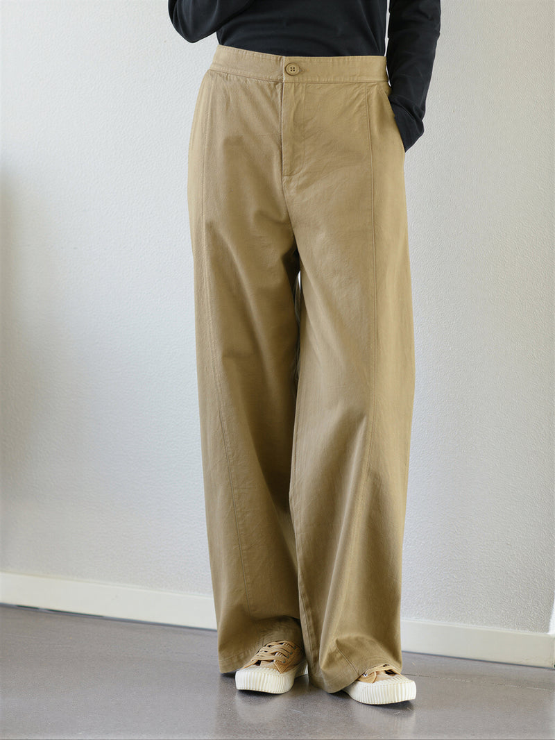 「兩色」「秋季新品 」 M-2XL 高腰垂墜感寬鬆闊腿褲