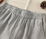 「兩色」「秋季新品 」 M-2XL 寬鬆垂墜鬆緊腰寬褲