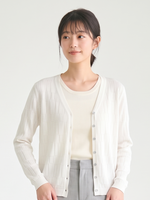 「秋季新品 」「多色」竹節肌理 紗線質地柔軟細膩 V領針織開襟衫
