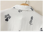 「兩色」M-3XL 小圓領 | 印花寬鬆短袖襯衫