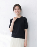 全棉舒適 圓領修身羅紋針織短袖