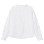 「秋季新品 」氣質純棉舒適 | 木耳邊立領寬鬆襯衫