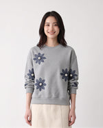 「秋季新品 」S-3XL 立體花朵寬鬆灰色衛衣