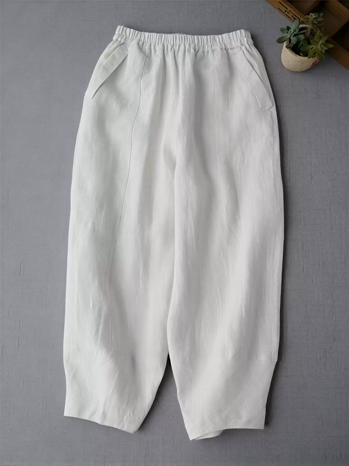 「多色」S~5XL 鬆緊腰寬鬆立體哈倫褲