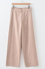 「兩色」「秋季新品 」 M-2XL 高腰垂墜感寬鬆闊腿褲