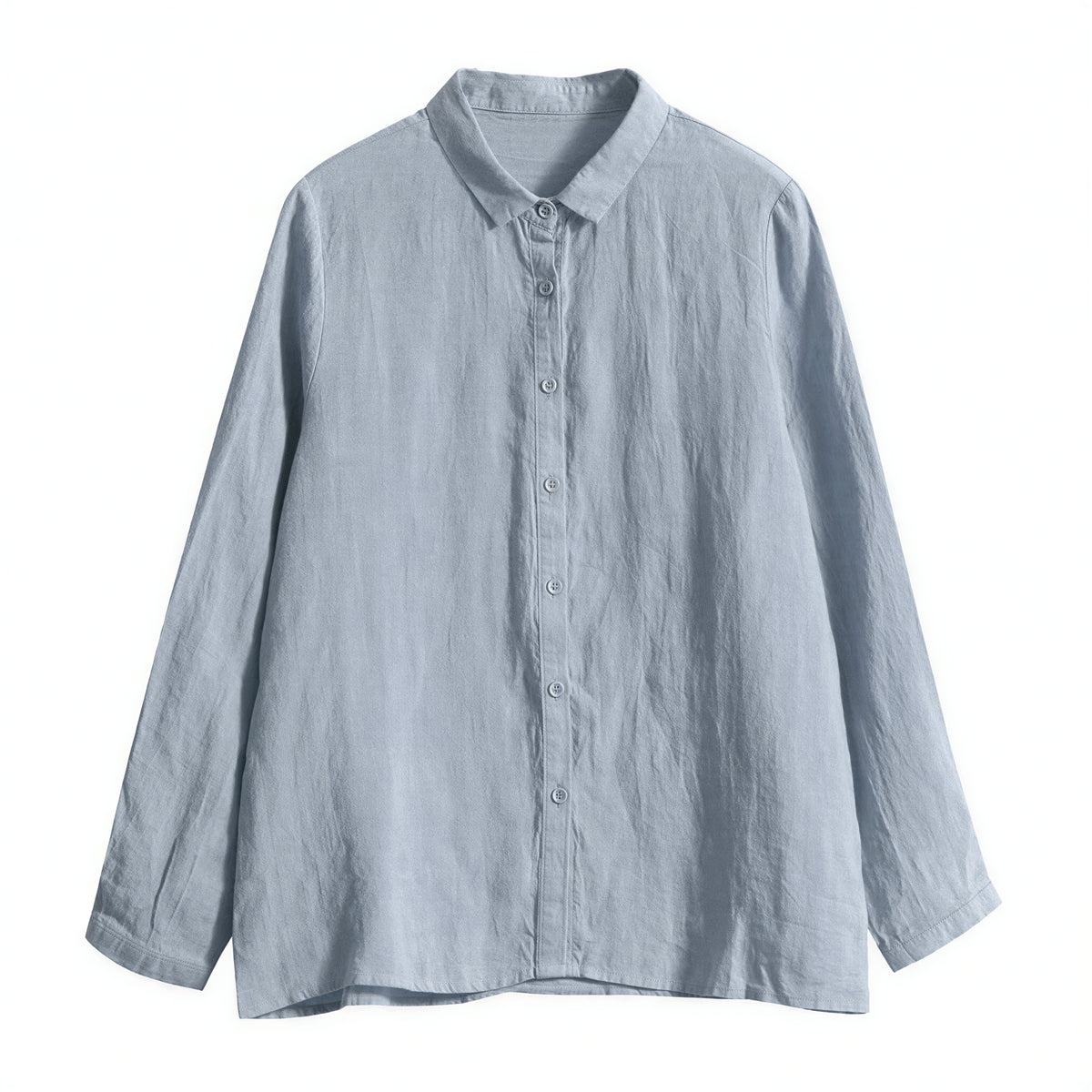 S-2XL 棉麻簡約 | 翻領寬鬆襯衫