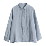 S-2XL 棉麻簡約 | 翻領寬鬆襯衫