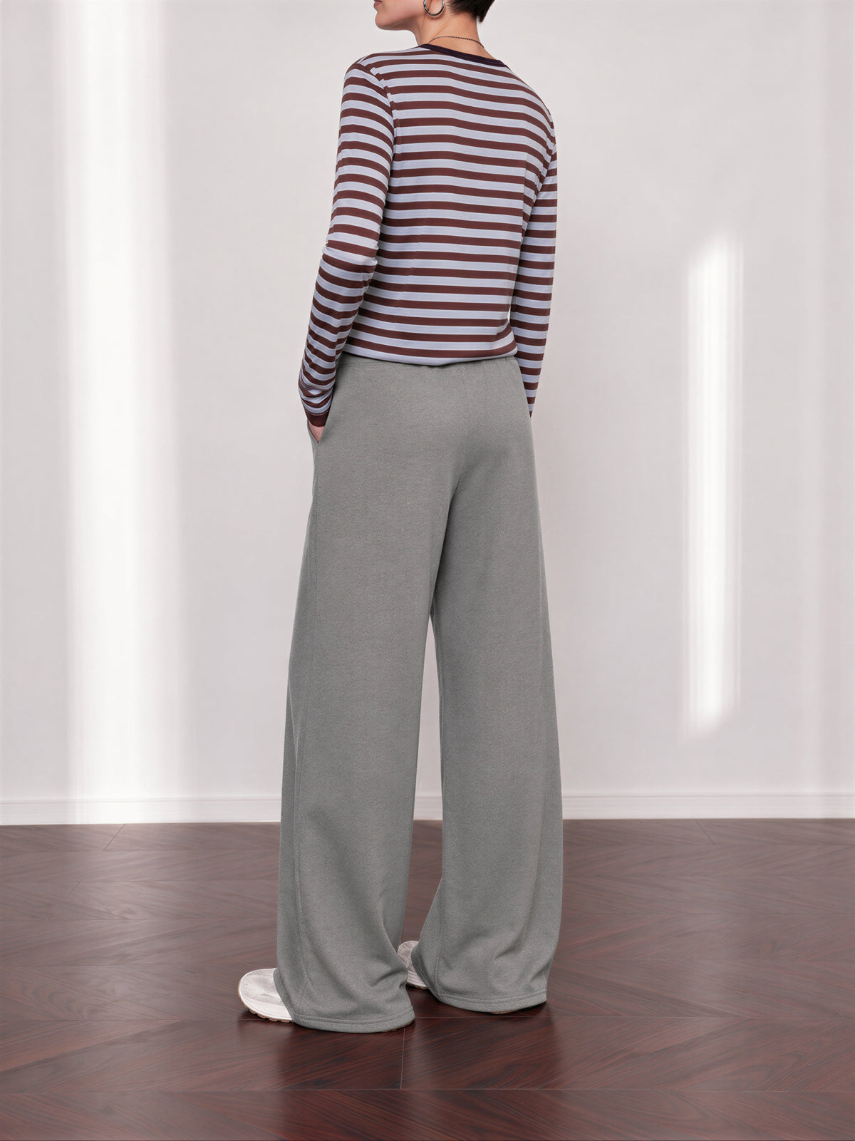 「秋季新品 」「多色」S-XL 高腰寬腿垂墜休閒褲