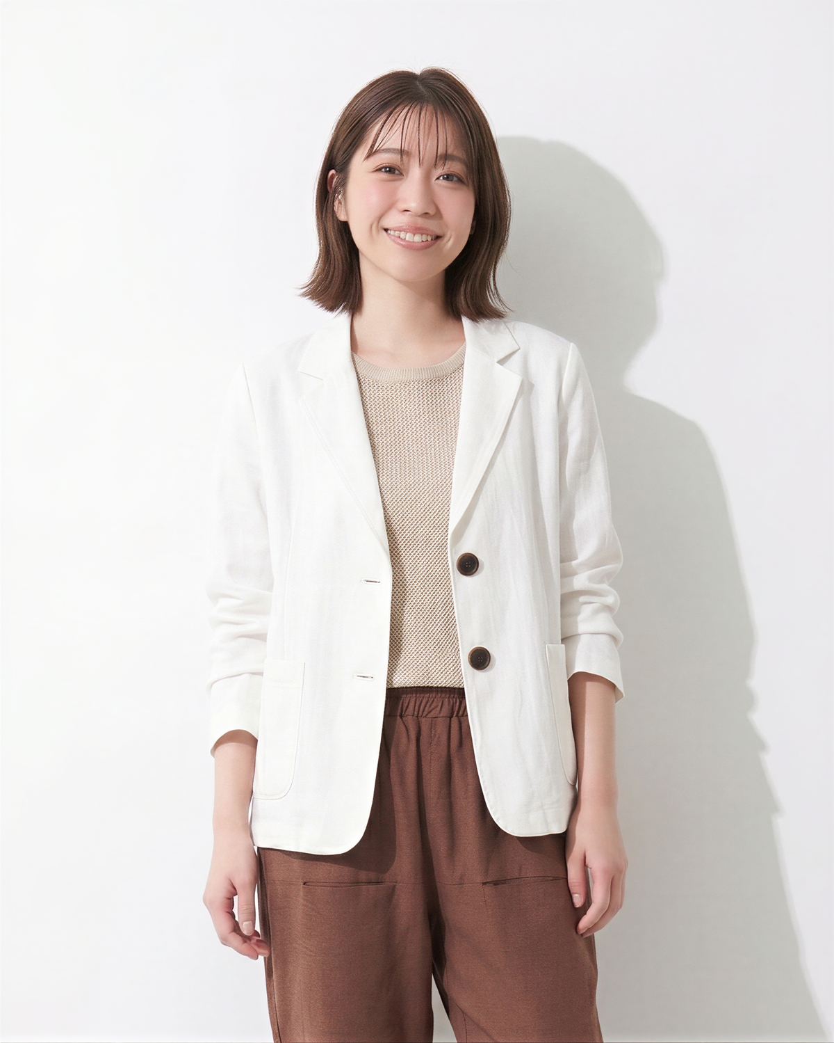 「多色」M-2XL 棉麻單排扣翻領短版西裝外套