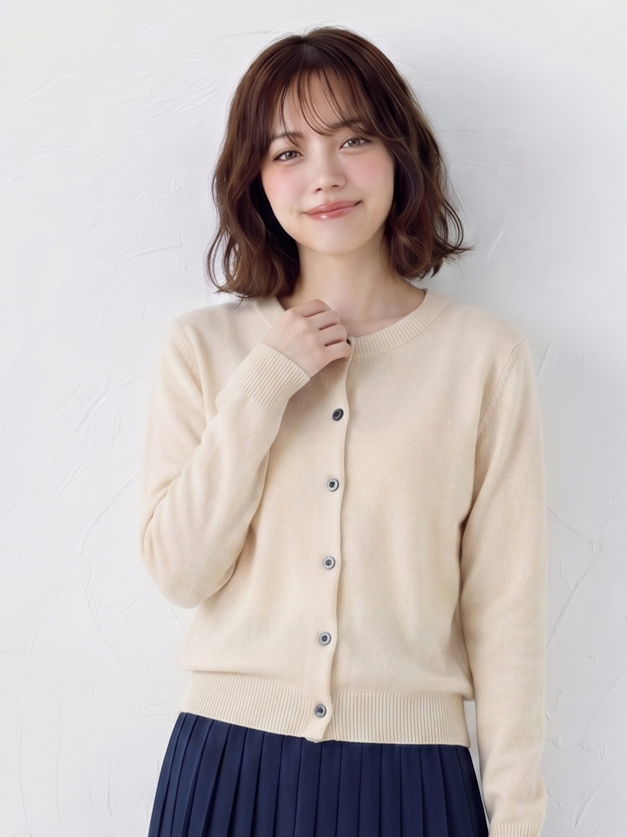 「多色」S-2XL 圓領單排扣修身針織開襟衫