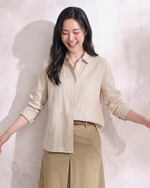S-2XL 棉麻簡約 | 翻領寬鬆襯衫