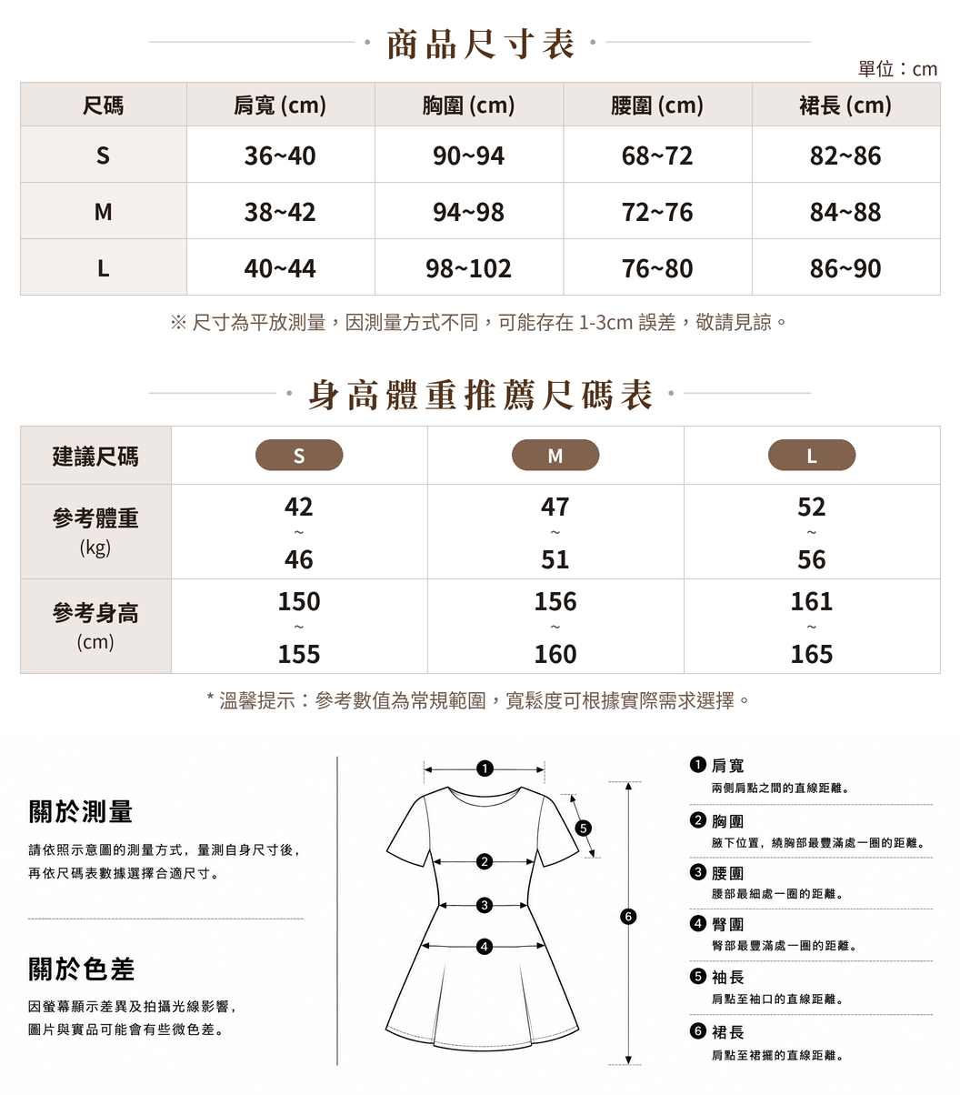 S-L 赫本風法式黑色 | 修身氣質拼接百褶針織洋裝 size chart 1