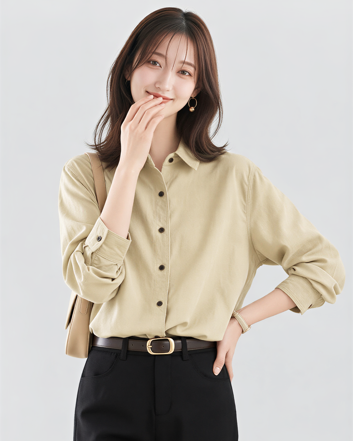 「兩色」「秋季新品 」M-2XL 品質燈芯絨襯衫長袖 | 寬鬆落肩翻領襯衫