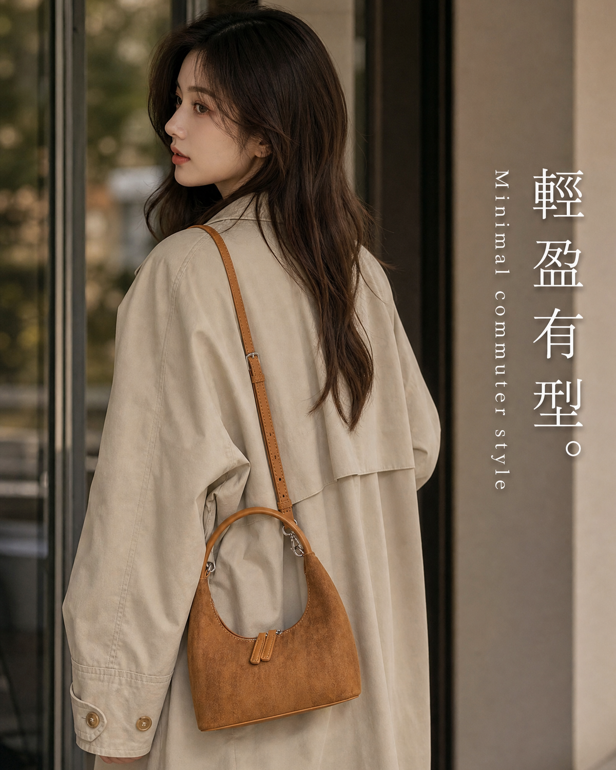 復古絨感 拉鍊月牙腋下包