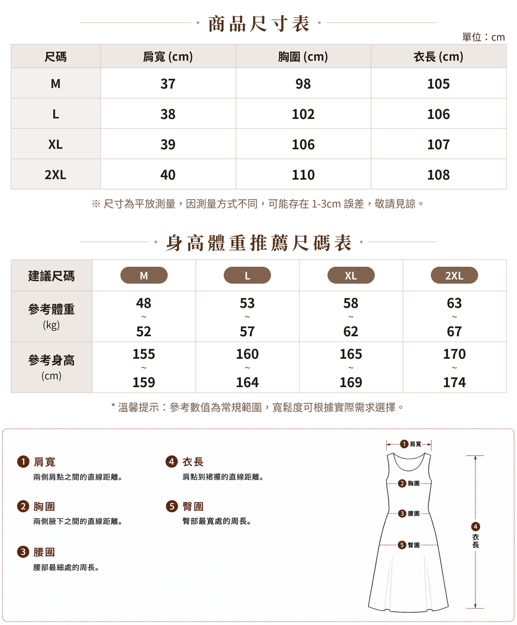 「多色」M-2XL 棉麻圓領無袖拼接A字背心裙 size chart 1