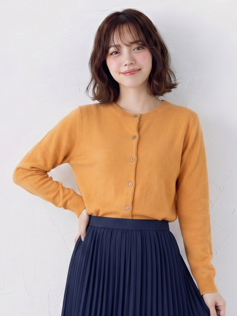 「多色」S-2XL 圓領單排扣修身針織開襟衫