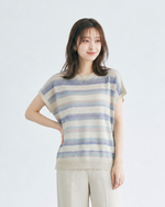 「兩色」M-XL 柔軟舒適橫條紋 | 落肩寬鬆針織衫